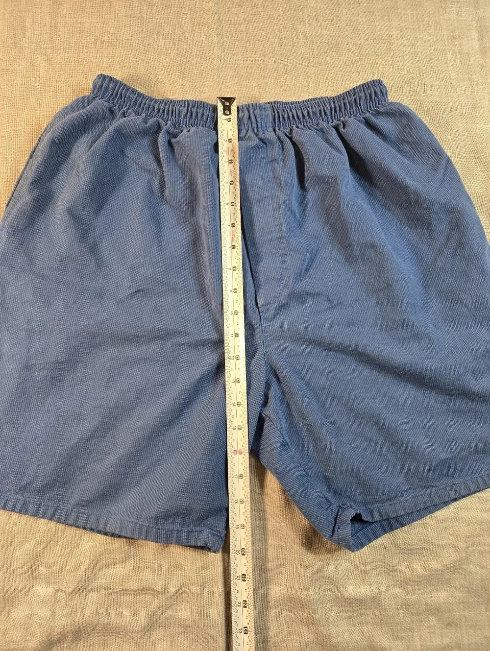 VTG 90s Nike White Tag Corduroy Shorts Mens L Blue Embroidered Swoosh USA Made